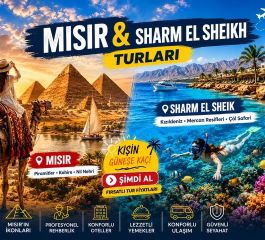 Sharm El Sheikh Kahire Turu Yılbaşı Özel Ajet ile 6 Gece 7 Gün (Sharm Gider-Kahire Döner)